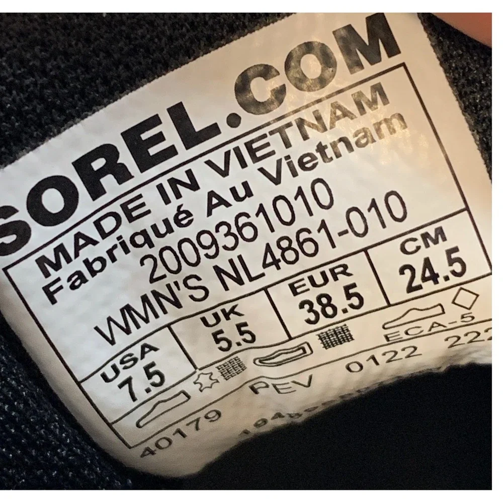 Sorel Out N About III Conquest Women's Black Sea Salt Sneakers Boots 7.5 Shoes